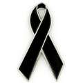 Black Awareness Ribbon Lapel Pin